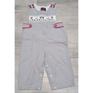 Lil Cactus Outfit Overalls Baby Sz 18-24 Months Smocked Sheep Spring